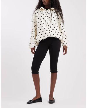 Pieces Jersey Capri Trousers - Black