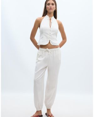 Stradivarius Tall – sarouel-hose - Weiß