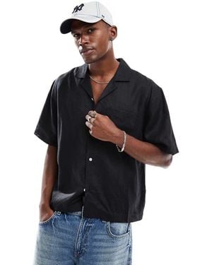 Cotton On Linen Boxy Fit Shirt - Black