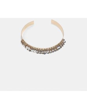 Stradivarius Collana Choker Con Medaglione Dorato - Giallo