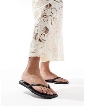 SEQWL Wide Fit Seqwl - rooney - pointure large - sandales à entredoigt - Blanc