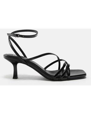Pull&Bear Strappy Heeled Sandals - White