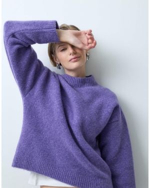 ASOS Gestrickter pullover mit rundhalsausschnitt und wolle - Lila