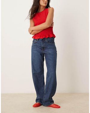 Gina Tricot Low Waist baggy Barrel Leg Jeans - Blue