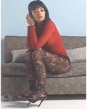Calzedonia Lace And Rose Tights - Black