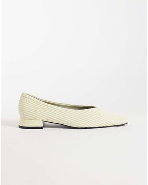 ASOS Lemonade Chisel Toe Ruched Ballets - Natural