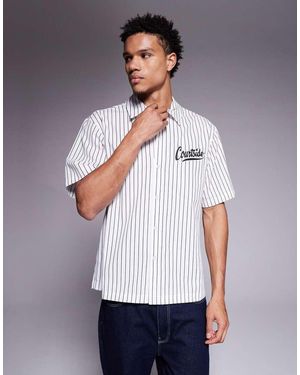 Courtside Boxy Striped Shirt - Grey