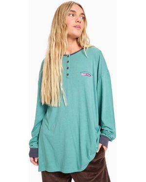 Quiksilver – henley – langärmliger body - Blau
