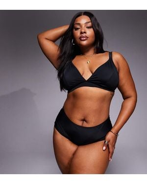ASOS Asos Design Curve Maya Santa Monica Chunky Triangle Bikini Top - Black