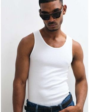 Hollister Fitted Rib Knit Tank Top - White