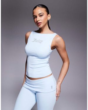 Juicy Couture Diamante Logo Tank - Blue
