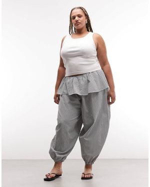 ASOS Asos Design Curve Balloon Trousers With Skirt Overlay Detail - Grey