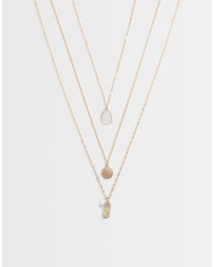 Accessorize – 3-reihige, zarte halskette - Weiß