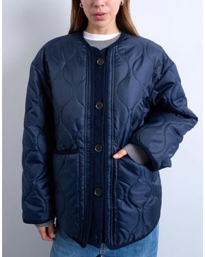 TOPSHOP Double Layer Fronted Liner Jacket - Blue