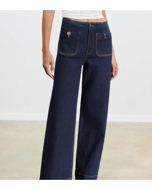 Stradivarius D77 Minimalist Jeans With Pockets - Blue