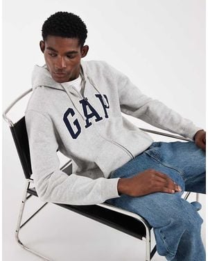 Gap Logo Zip Through Hoodie - Grey