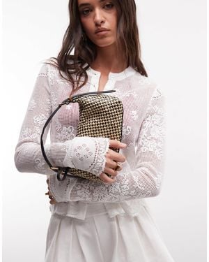 ASOS Straw Weave Adjustable Grab Bag - Metallic
