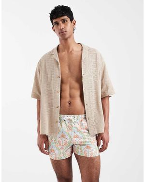 Aray Pantaloncini Da Bagno Con Stampa Di Palme Multicolore - Neutro