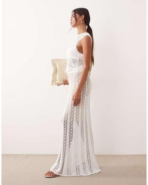 ARRANGE Open Knit Maxi Skirt - Natural