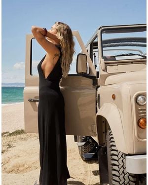 NA-KD X Audrey Afonso Deep Armhole Maxi Dress - Black