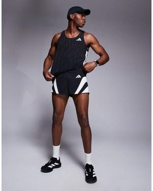 adidas Originals Adidas Running Adizero Shorts With Side 3 Stripes - Blue