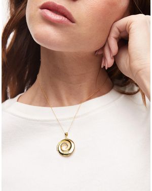 SEOL + GOLD Seol + 18kt Vermeil Spiral Pendant Necklace - White