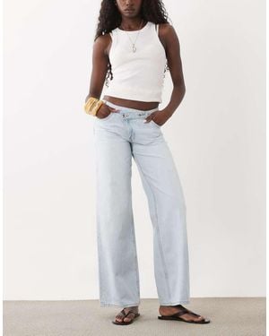 Mango Teen Cross Waist Straight Jean - White