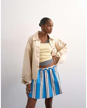 TOPSHOP Elasticated Mini Skirt - Blue