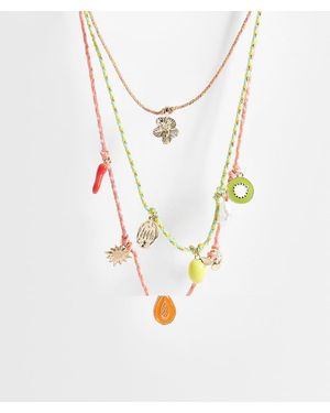 Accessorize Set Van 3 Kettingen Met Koordhangertjes - Wit