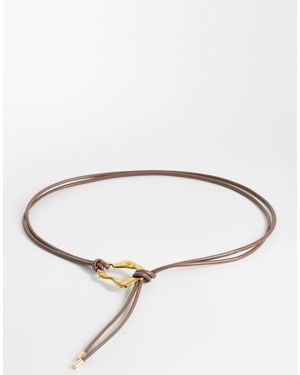 ASOS Waist And Hip Hammered Loop Through Belt - Natural