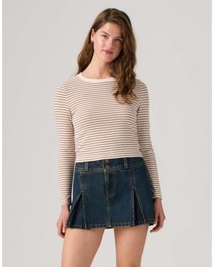 Levi's Cropped gestreiftes langarm-t-shirt - Blau