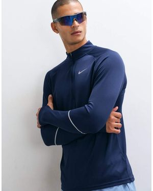 Nike Miler Dri-fit Half Zip Long Sleeve Top - Blue