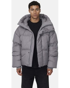 Good For Nothing Panelled Puffer Jacket - Grey