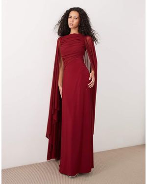 ASOS Abito Maxi Con Mantella - Rosso