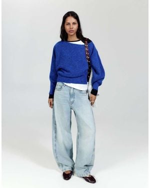 Pull&Bear Regular-Fit Trui Met Boothals - Blauw