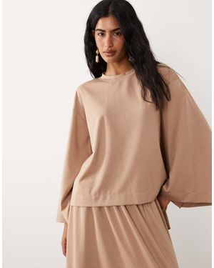 Iyal Luxe Wide Sleeve Top Co-ord - Natural