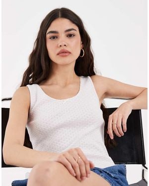 Levi's Camiseta A Rayas Con Lazo En Lavanda - Blanco