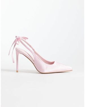 SIMMI Simmi London Celina Slingback Heeled Shoes With Bow - Pink