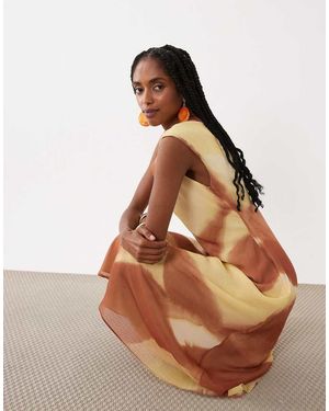 Mango Sleeveless Maxi Dress - Brown