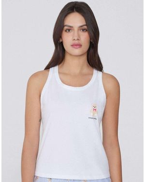 Tezenis Printed Cotton Camisole - White