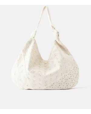 Pull&Bear Embroidered Tote Bag - Natural