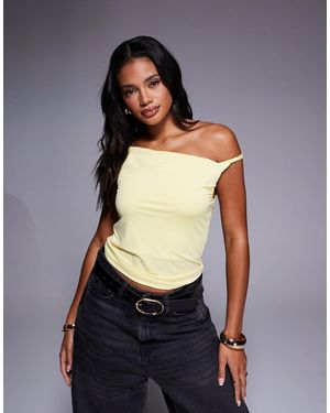ASOS Débardeur drapé avec bretelle torsadée - babeurre - Bleu