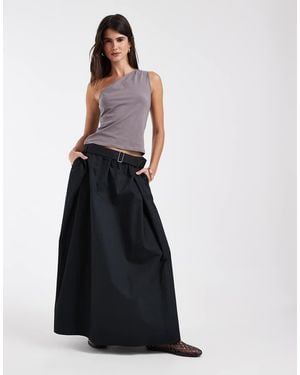 ONLY Pleated Maxi Skirt With Belt - White