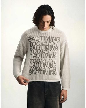 Bershka Pullover mit mesh-print - Grau