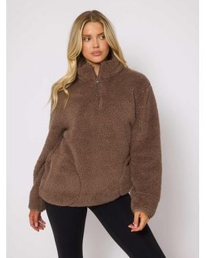 Loungeable – pullover aus teddyfell - Braun