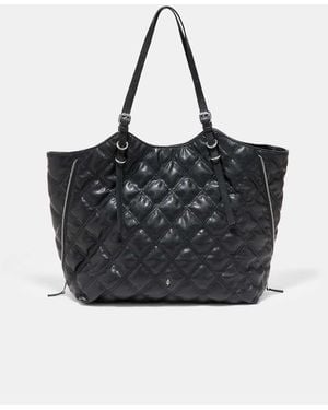 Stradivarius Padded Leather Effect Shopper Bag - Black