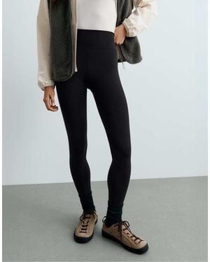 Oysho Ankle-Length Super High Rise Extra Warm Seamless Leggings - Black