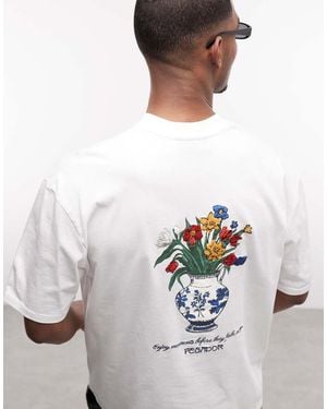 PEGADOR Ravello Oversized Graphic T-shirt With Back Print - White
