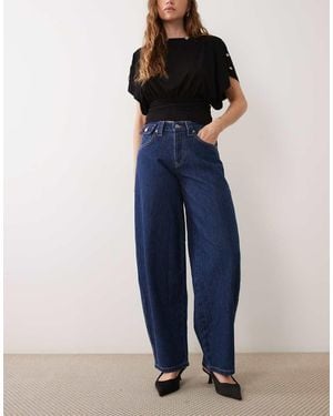 ASOS Jeans Barrel Con Tasche A Patta - Blu