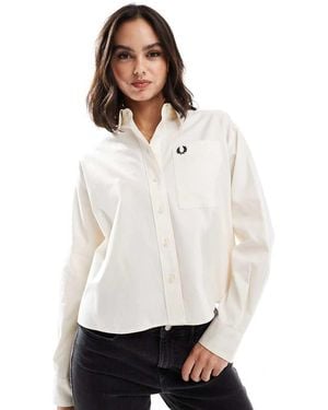 Fred Perry Oversized Cropped Shirt - White